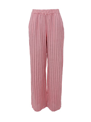 BCMELINA wide linen pant - Rose Stripe