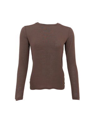 BCALBA LS tee - Coffee Solid