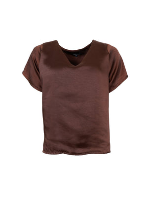 BCLUCINDA v-neck ss blouse - Coffee