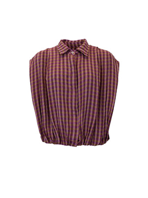 BCMALLE bomber blouse - Violet Check