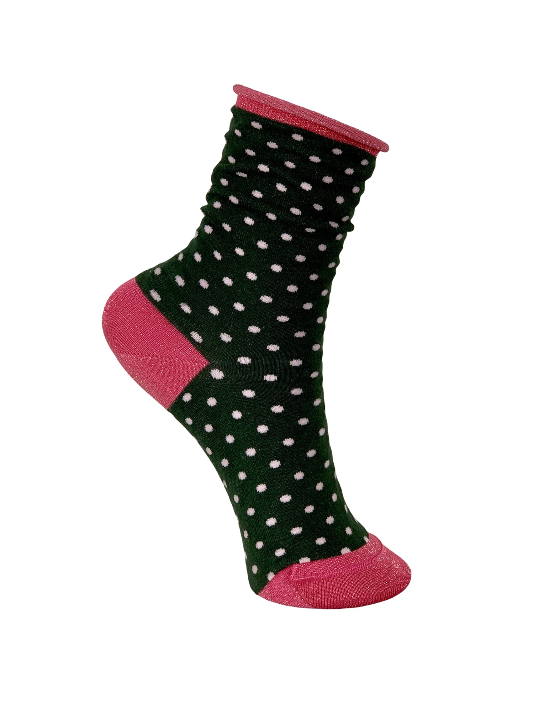 BCLEIGH dotted sock - Army - Black Colour