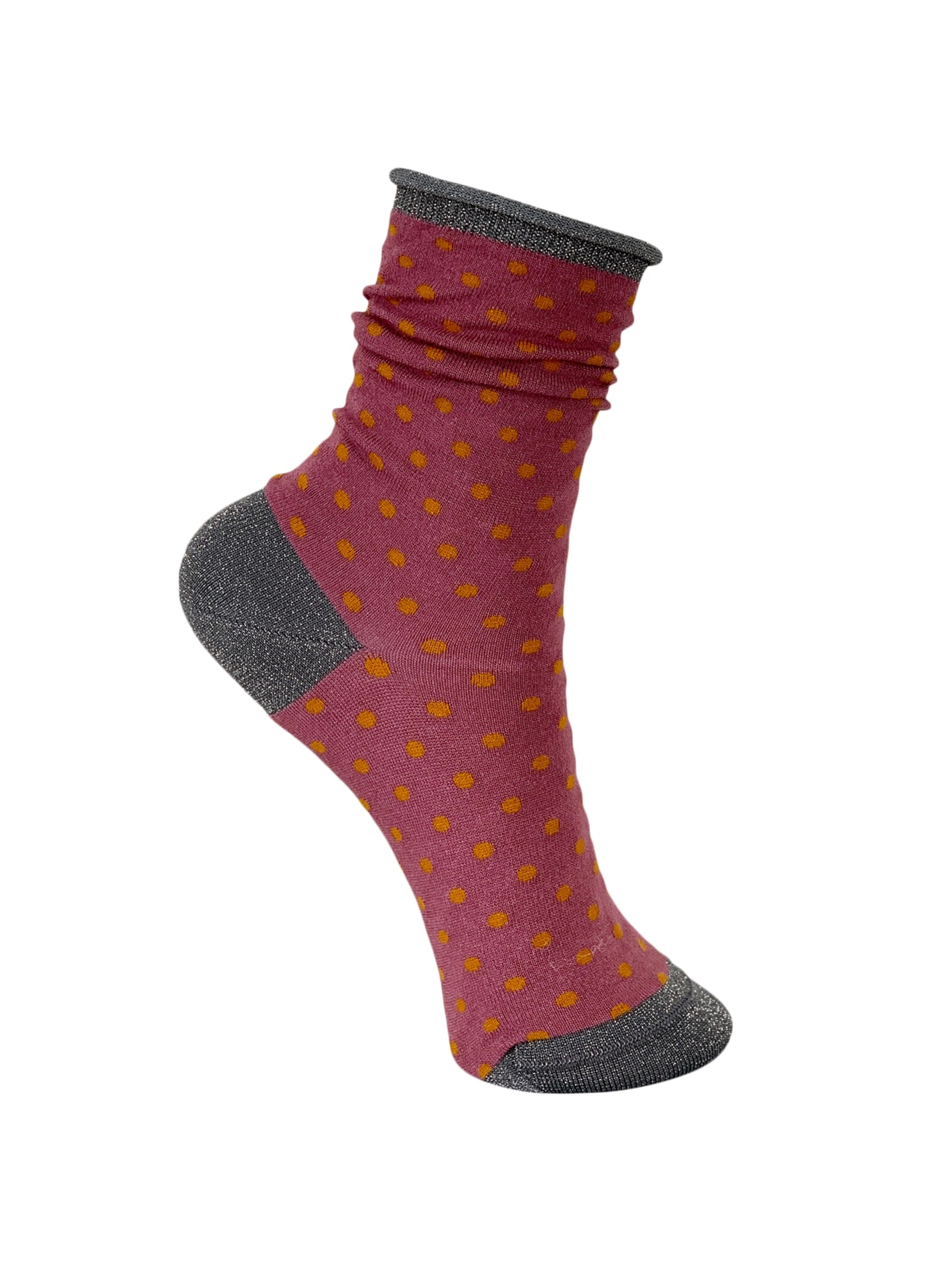 BCLEIGH dotted sock - Dark Rose - Black Colour