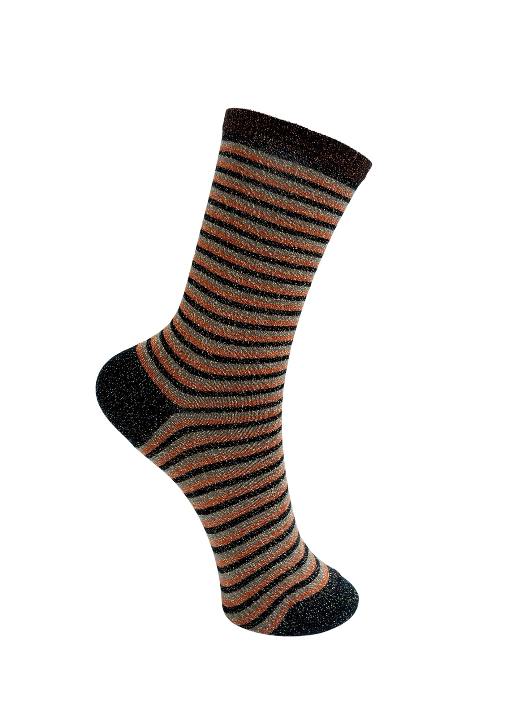 BCVIBRANT striped sock - Coffee - Black Colour