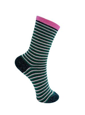BCVIBRANT striped sock - Green - Black Colour