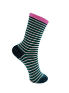 BCVIBRANT striped sock - Green - Black Colour