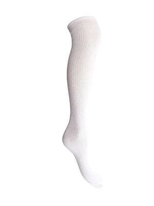 BCMALIKA kneehigh rib sock - White