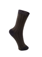 BCWALES check sock - Army - Black Colour