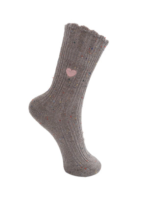BCCALISA heart sock - Grey