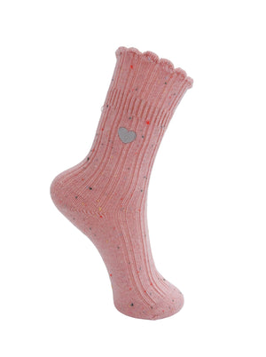 BCCALISA heart sock - Lt. Pink