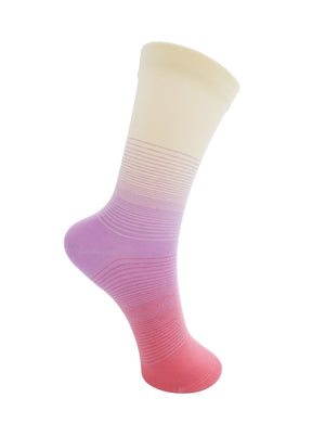 BCDAWN contrast sock - Cream/Coral Mix