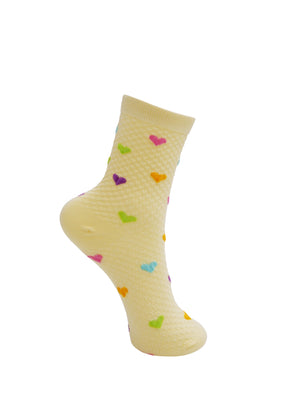 BCFINJA heart sock - Pastel Yellow
