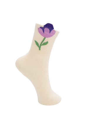 BCKALEA flower sock - Cream