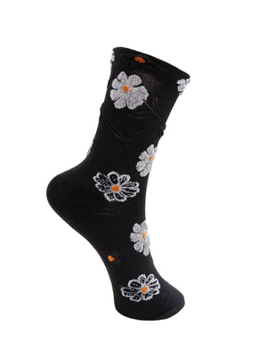 BCROSIE flower sock - Black