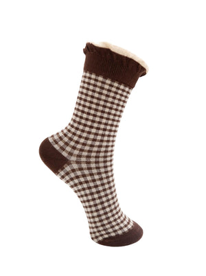 BCLUMINA sock - Coffee Checkered