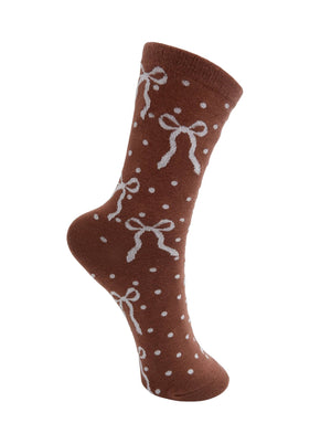 BCNELL bow sock - Coffee