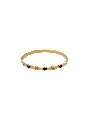 BCJUDY rhinestone bracelet - Gold Colored w. Black