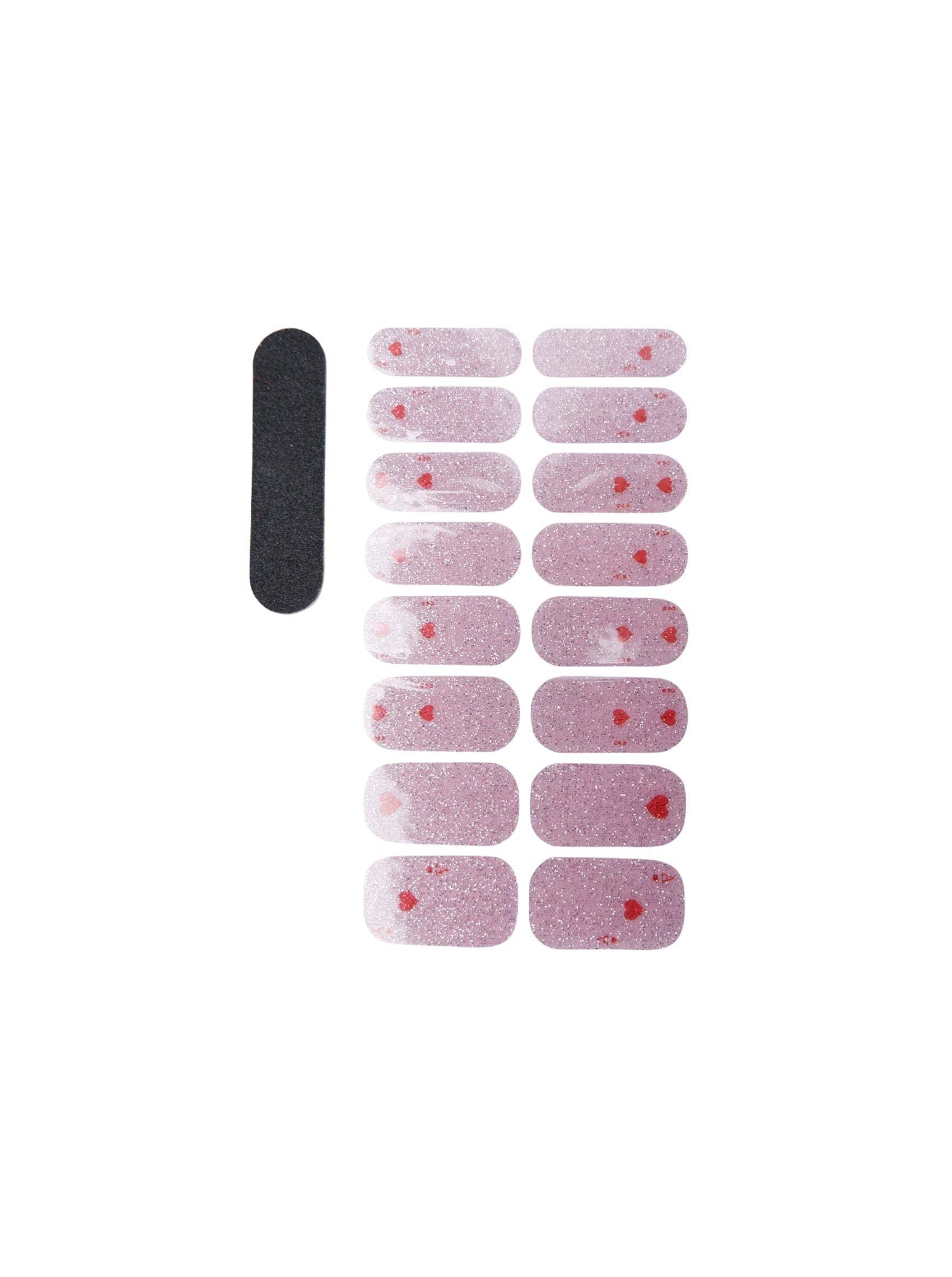 BCZOLA nail stickers - Red Hearts - Black Colour