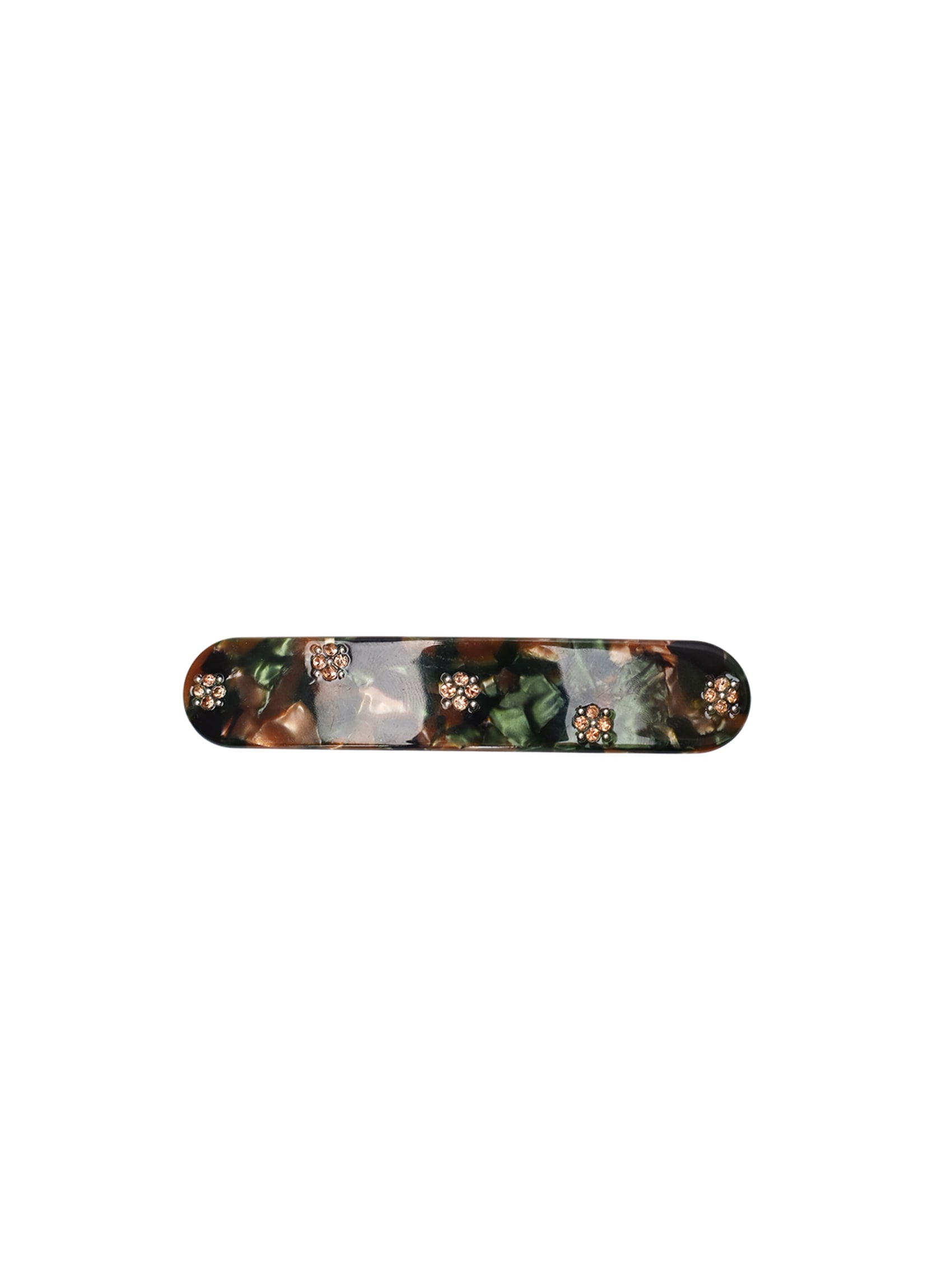 BCSASKIA rhinestone barette hair clip - Army/Brown - Black Colour