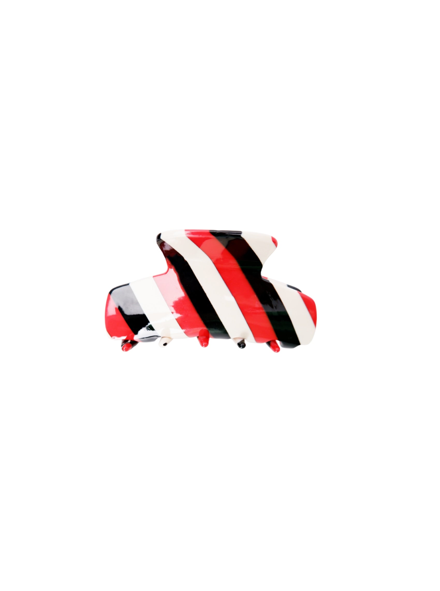 BCALEX striped hair claw - Red/Black - Black Colour