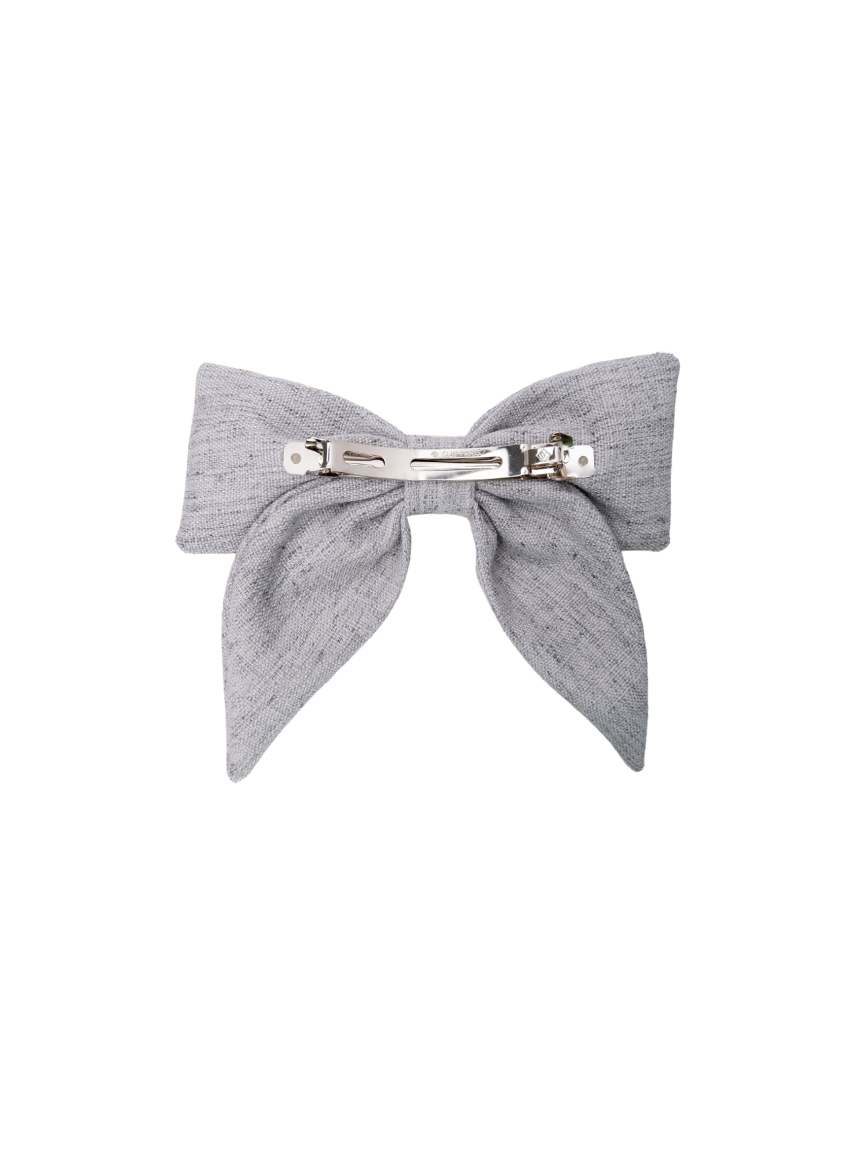 BCPALMER bow barette - Lt. Grey - Black Colour