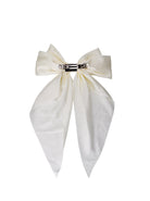 BCRENEE satin bow barette - Off White - Black Colour