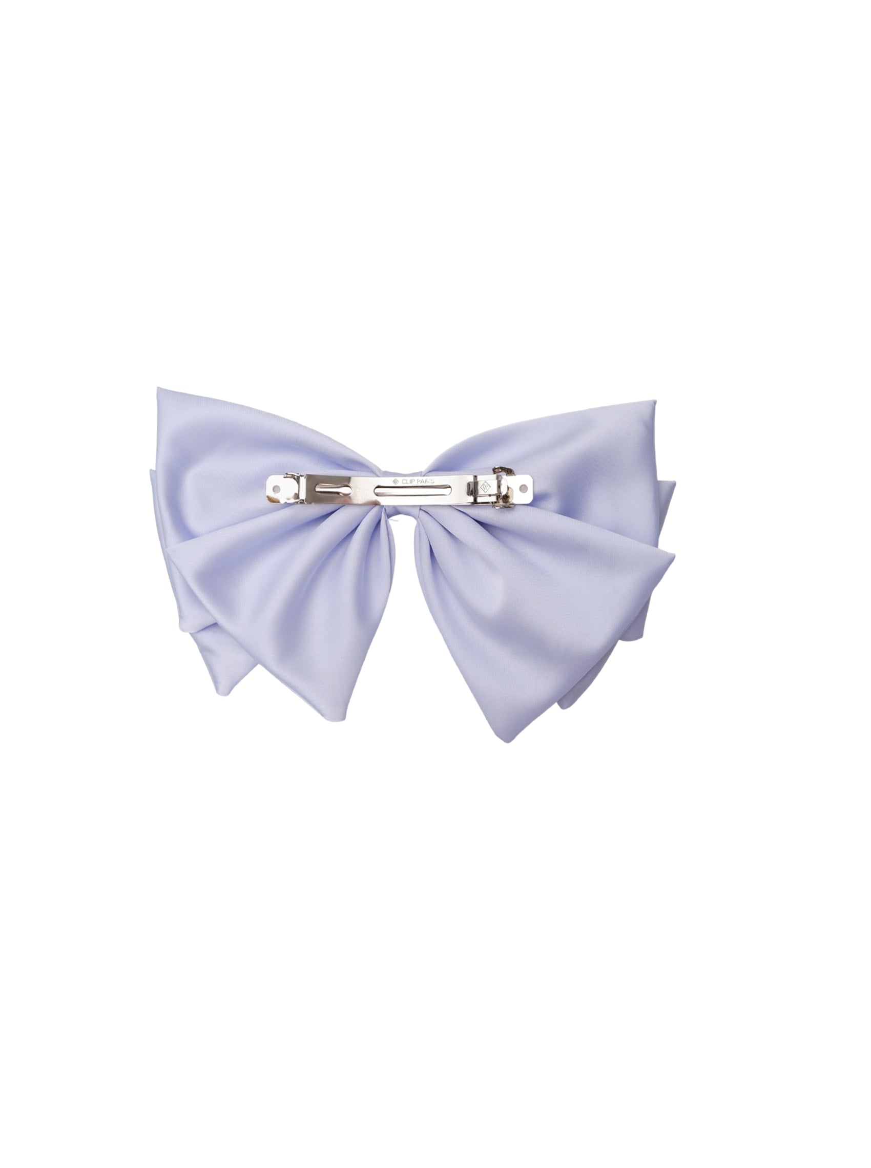 BCINA satin bow barette - Sky Blue - Black Colour