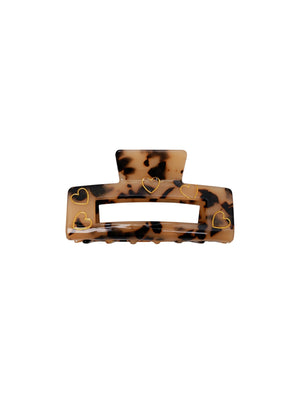 BCBERLIN heart big hair claw - Lt. Tortoise