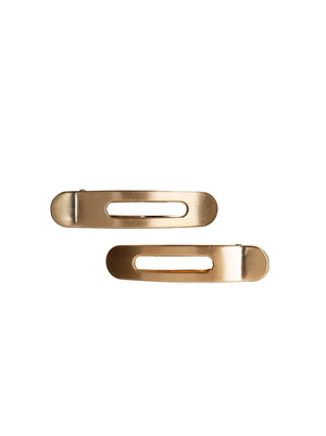 BCFLOW 2 pcs matt hair clip set - Matt Gold Coloured