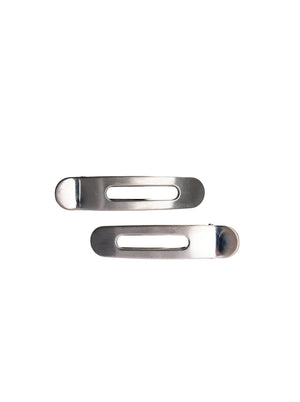 BCFLOW 2 pcs matt hair clip set - Matt Silver Coloured