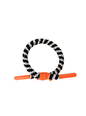 BCDREW elastic - White/Black w. Orange bead