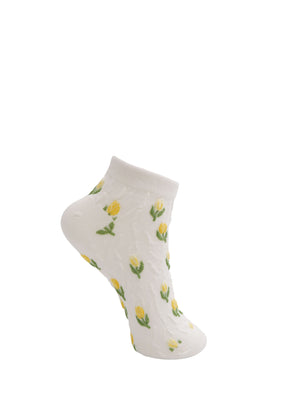 BCPHILOMINE anklet sock - Yellow Flower