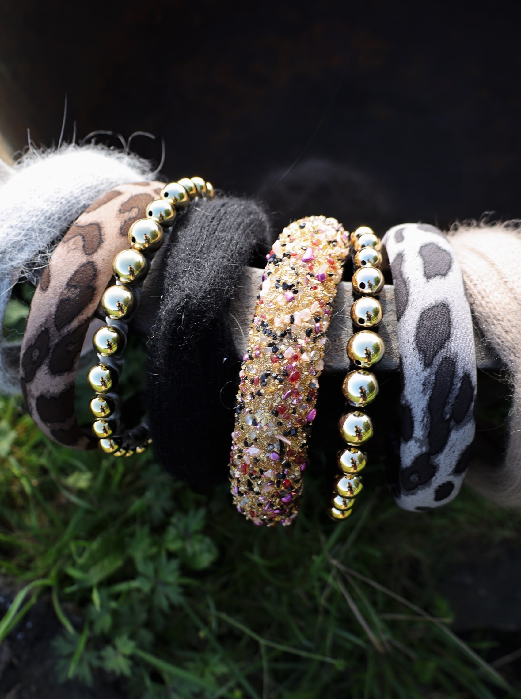 BCSHANAY knitted headband - Frappe - Black Colour