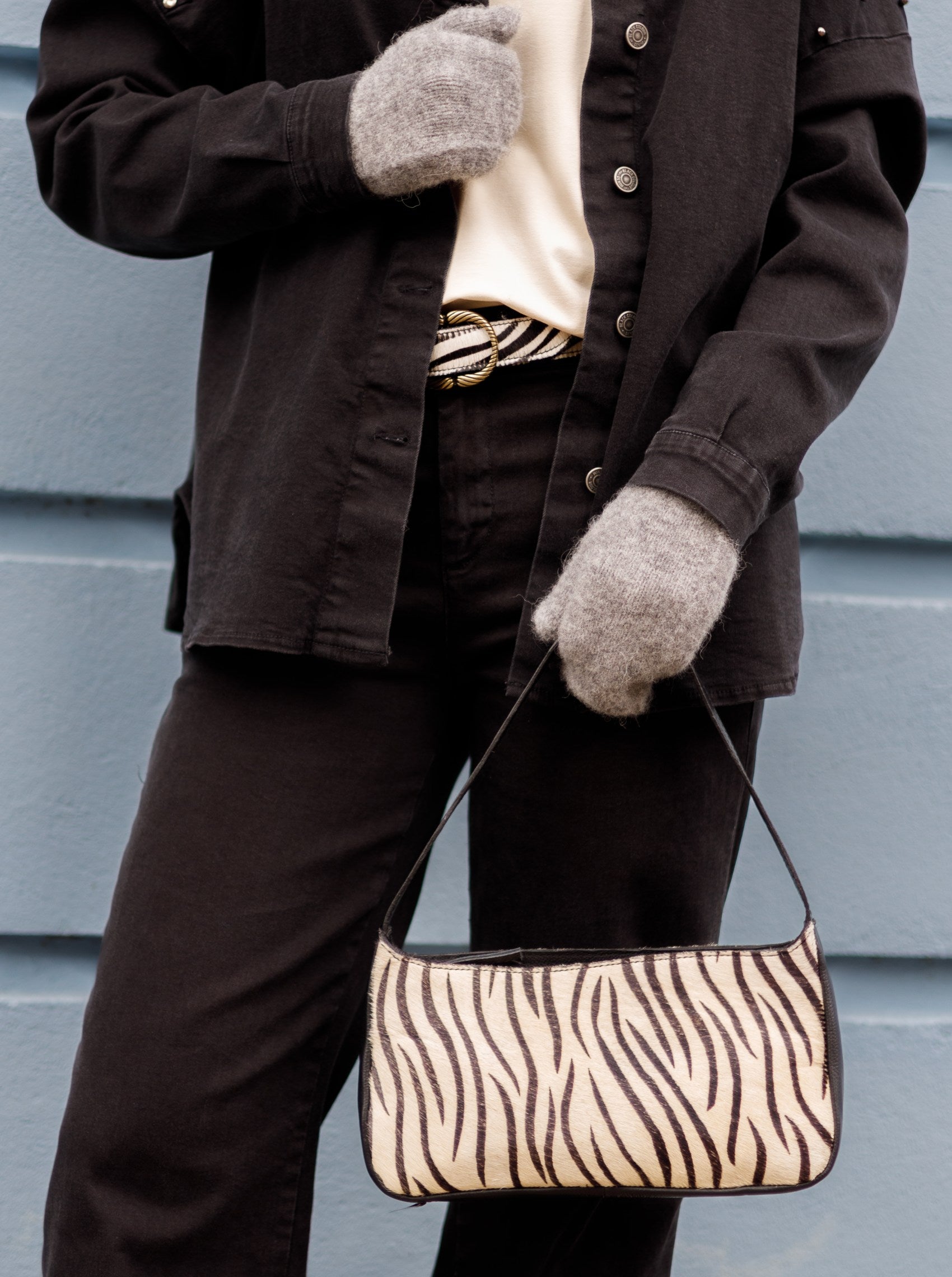BCMALIA baguette bag - Zebra - Black Colour