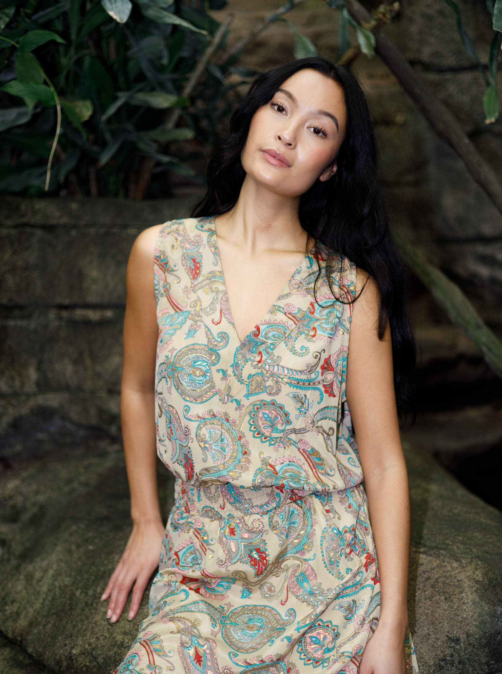 BCLUNA sleeveless dress - Safari Passion - Black Colour