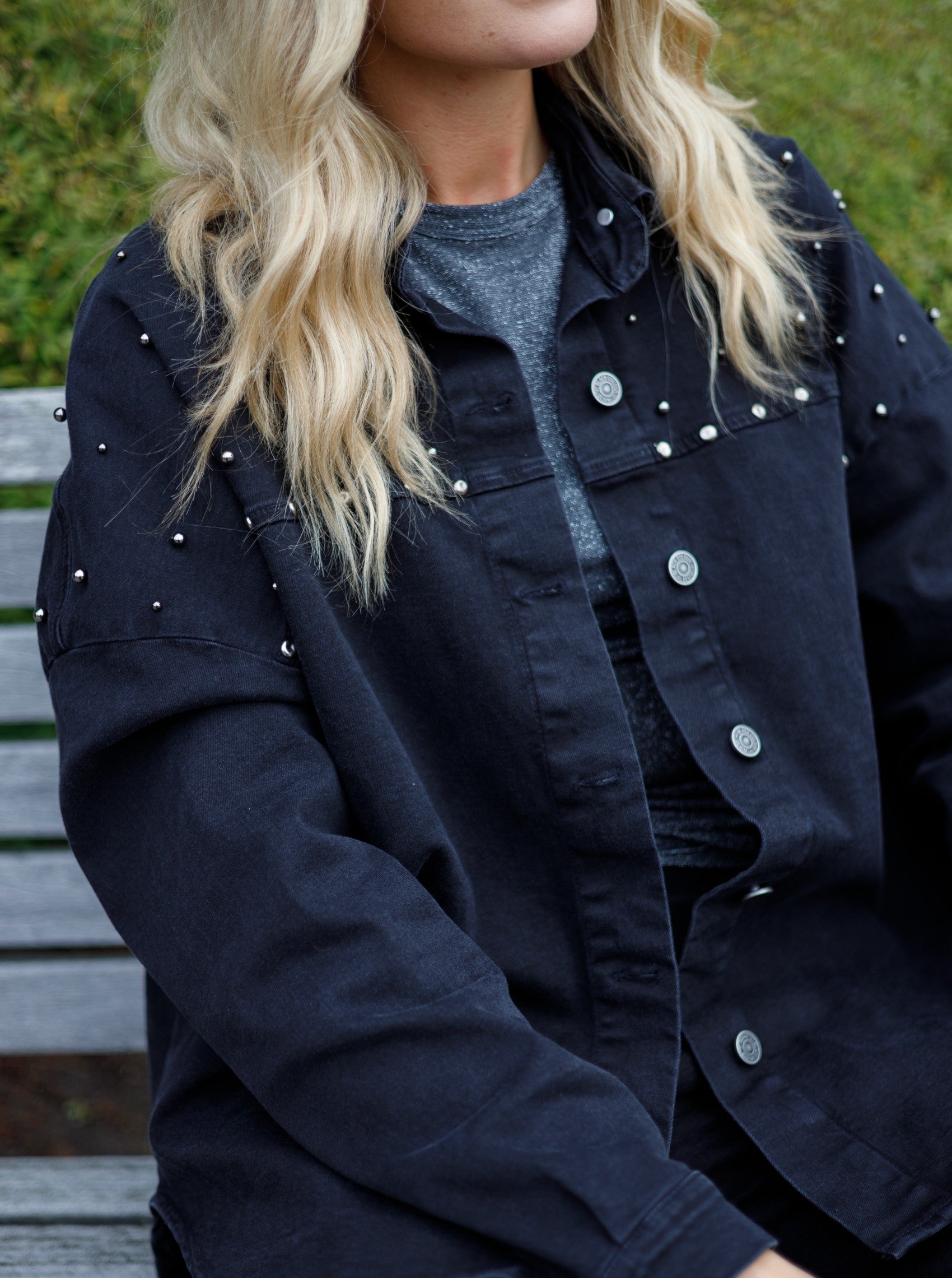 BCNESSA jeans shirt jacket - Black - Black Colour