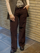 BCCORA corduroy box pant - Coffee - Black Colour