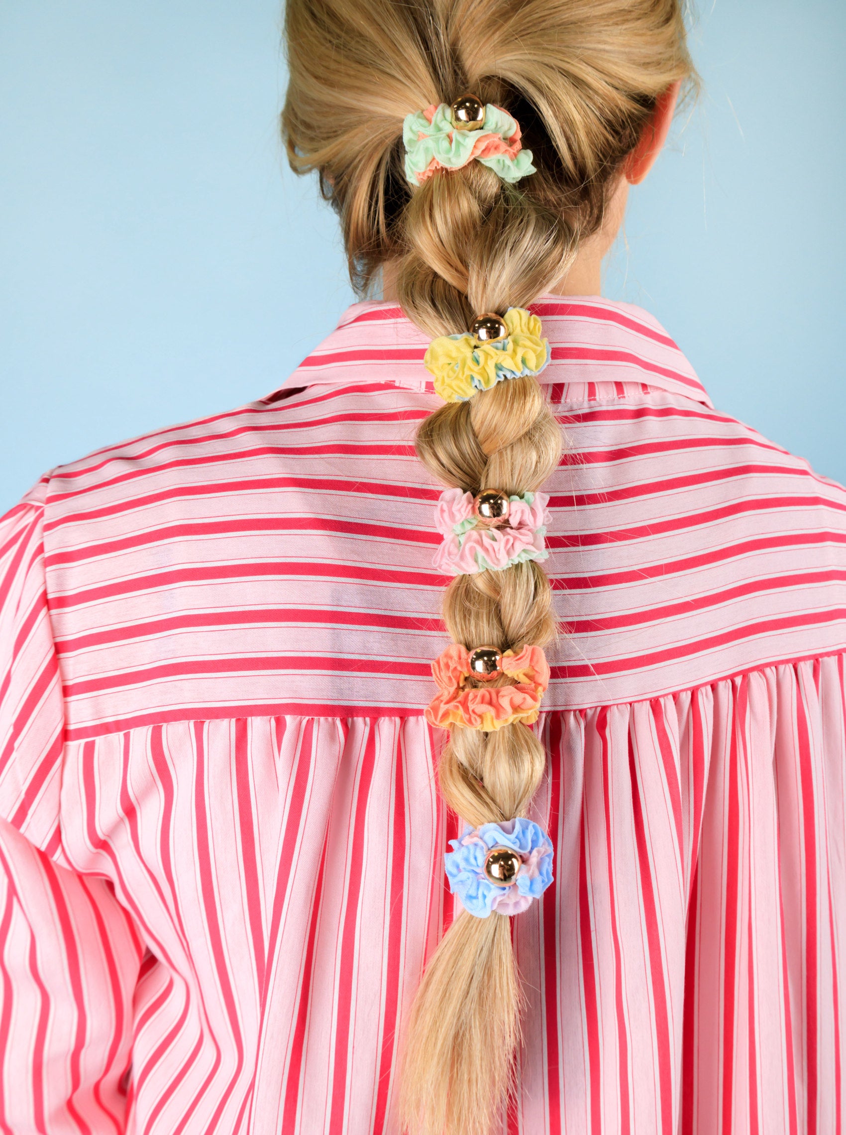 BCRIVERA mini scrunchie - Rose/Mint - Black Colour
