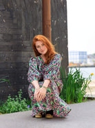 BCFLORA short puff sleeve dress - Pink Dahlia - Black Colour