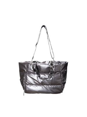 BCNICKY quilted shopper bag - Gun Metal - Black Colour