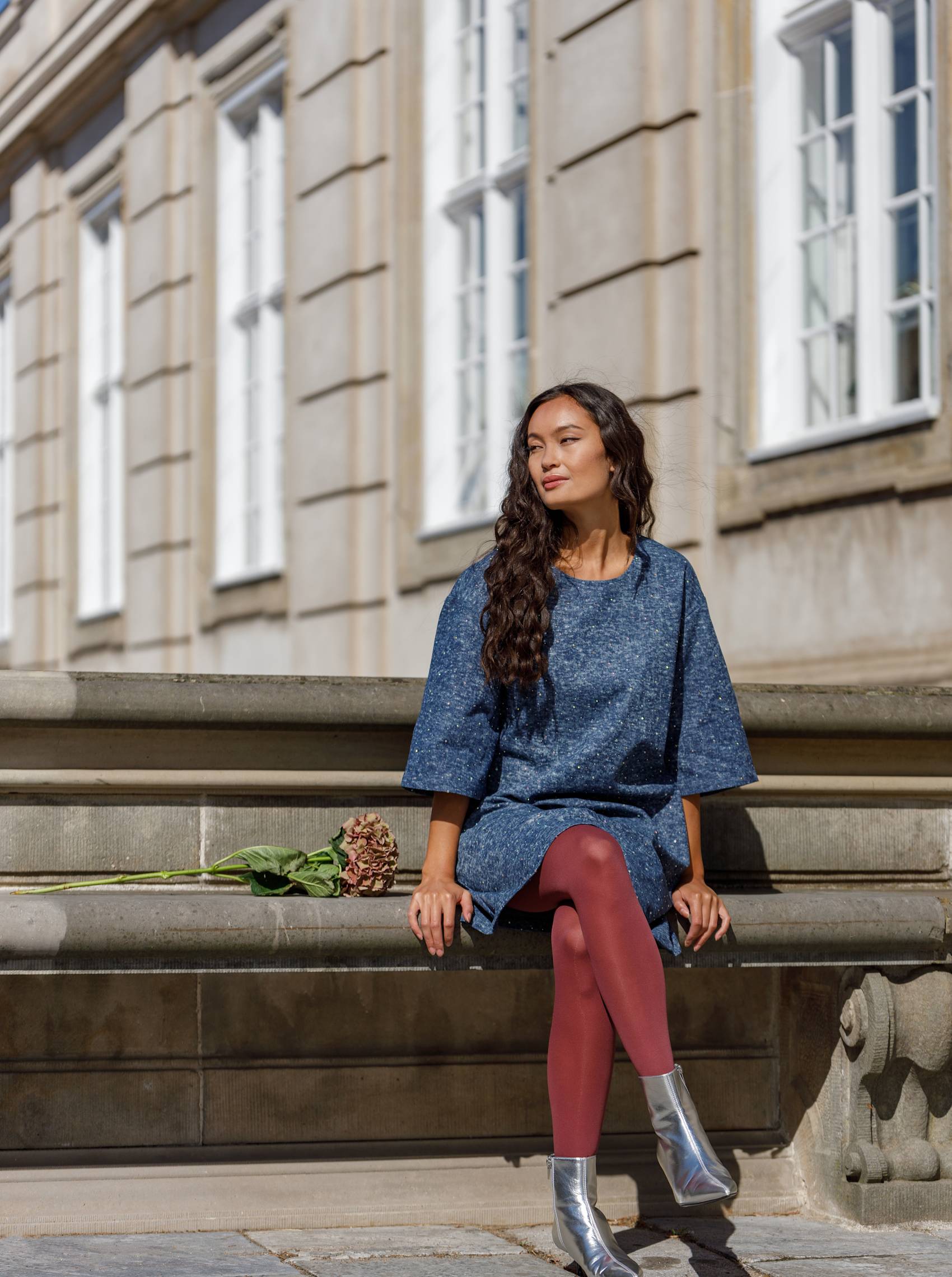 BCASTA tights - Dk. Ruby - Black Colour