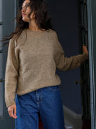 BCDELL LS knit jumper - Latte - Black Colour