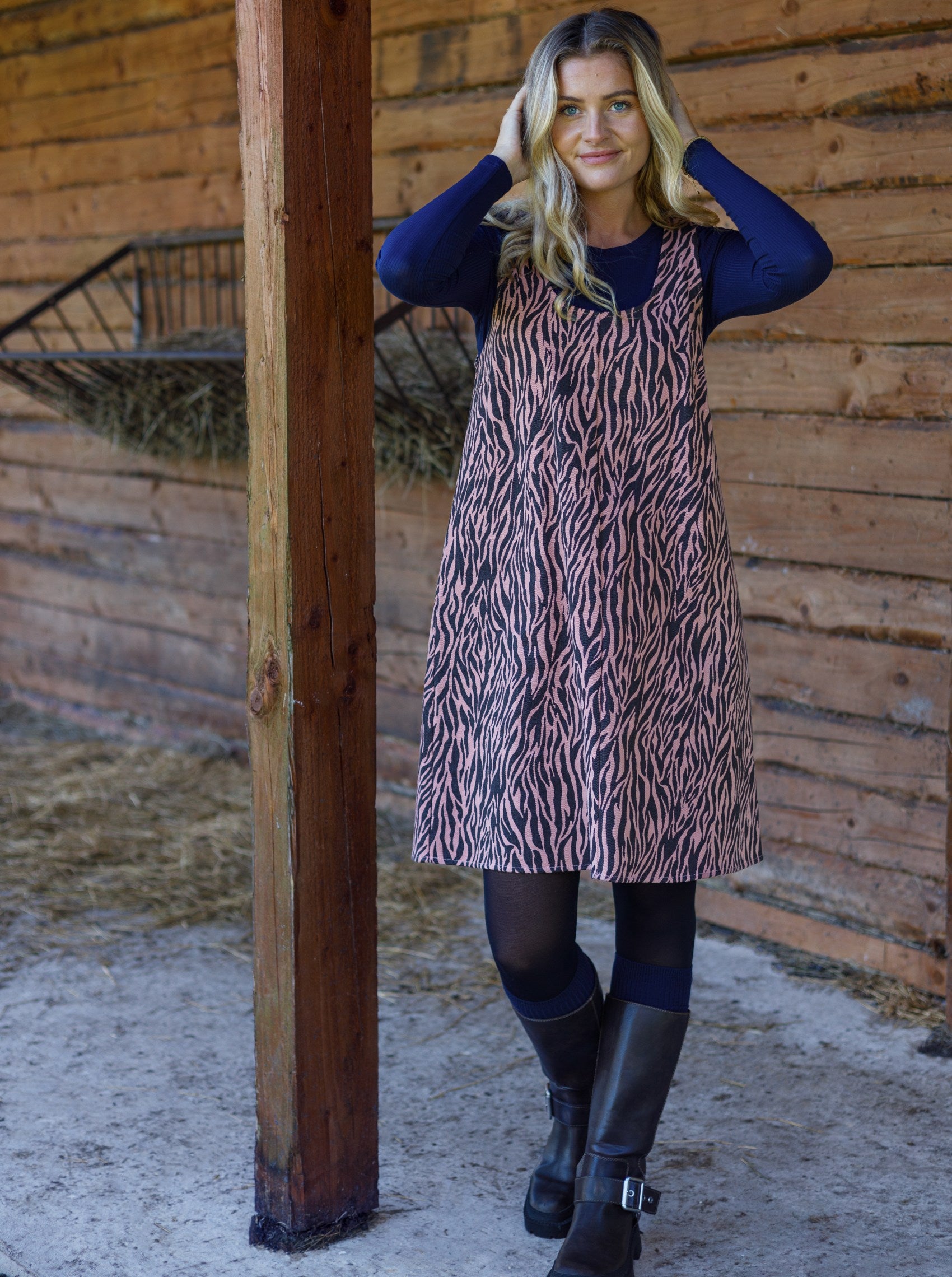 BCNIKITA zebra spencer dress - Rose Zebra - Black Colour