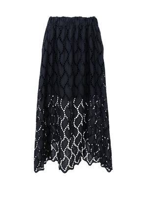 BCFREYA cut out lace skirt - Black - Black Colour