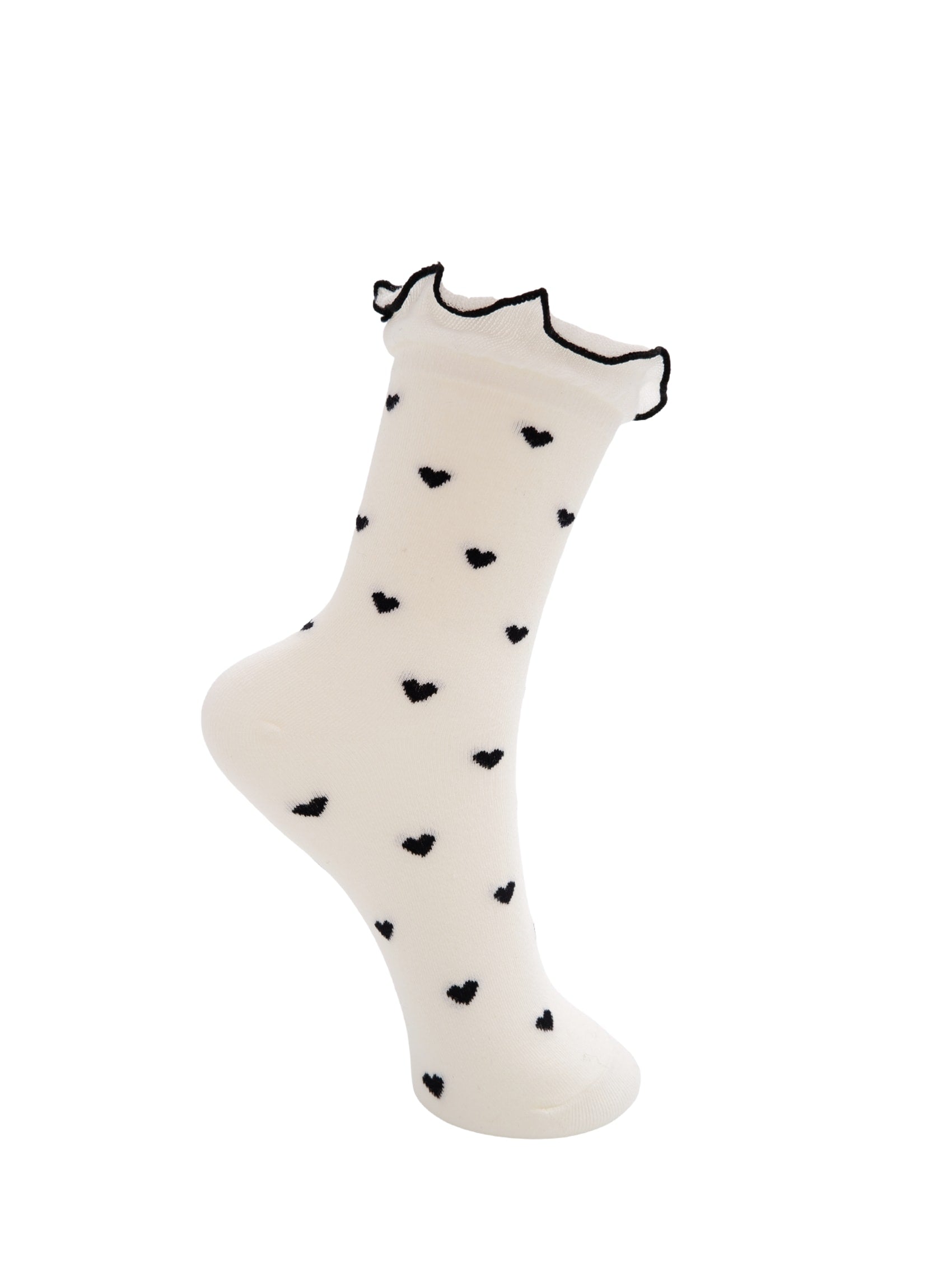 BCNERISSA sock - Off White - Black Colour