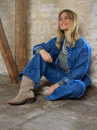 BCFIOLA box pant - Denim Blue - Black Colour