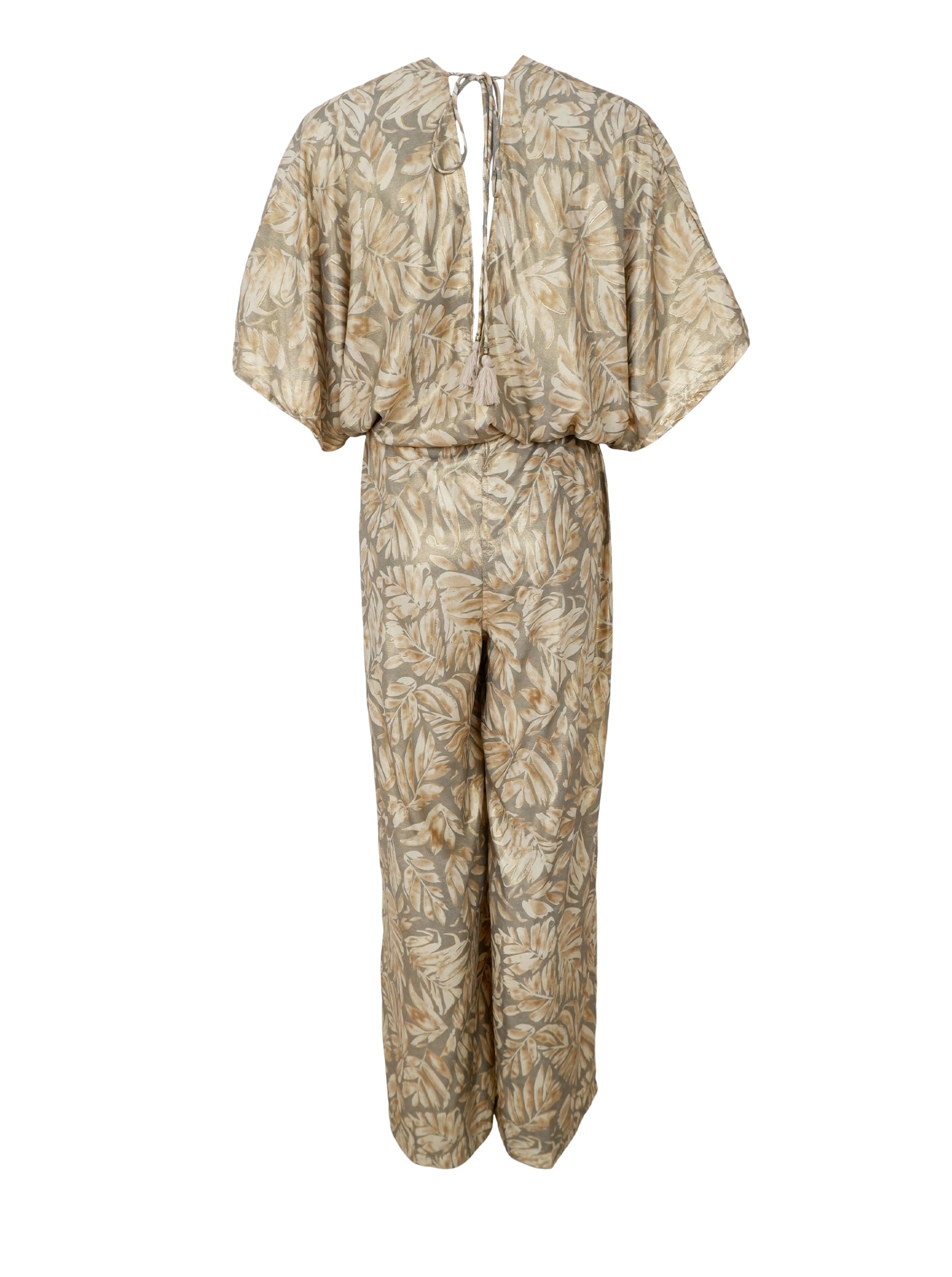 BCLUNA double v-neck jumpsuit - Golden Sand - Black Colour