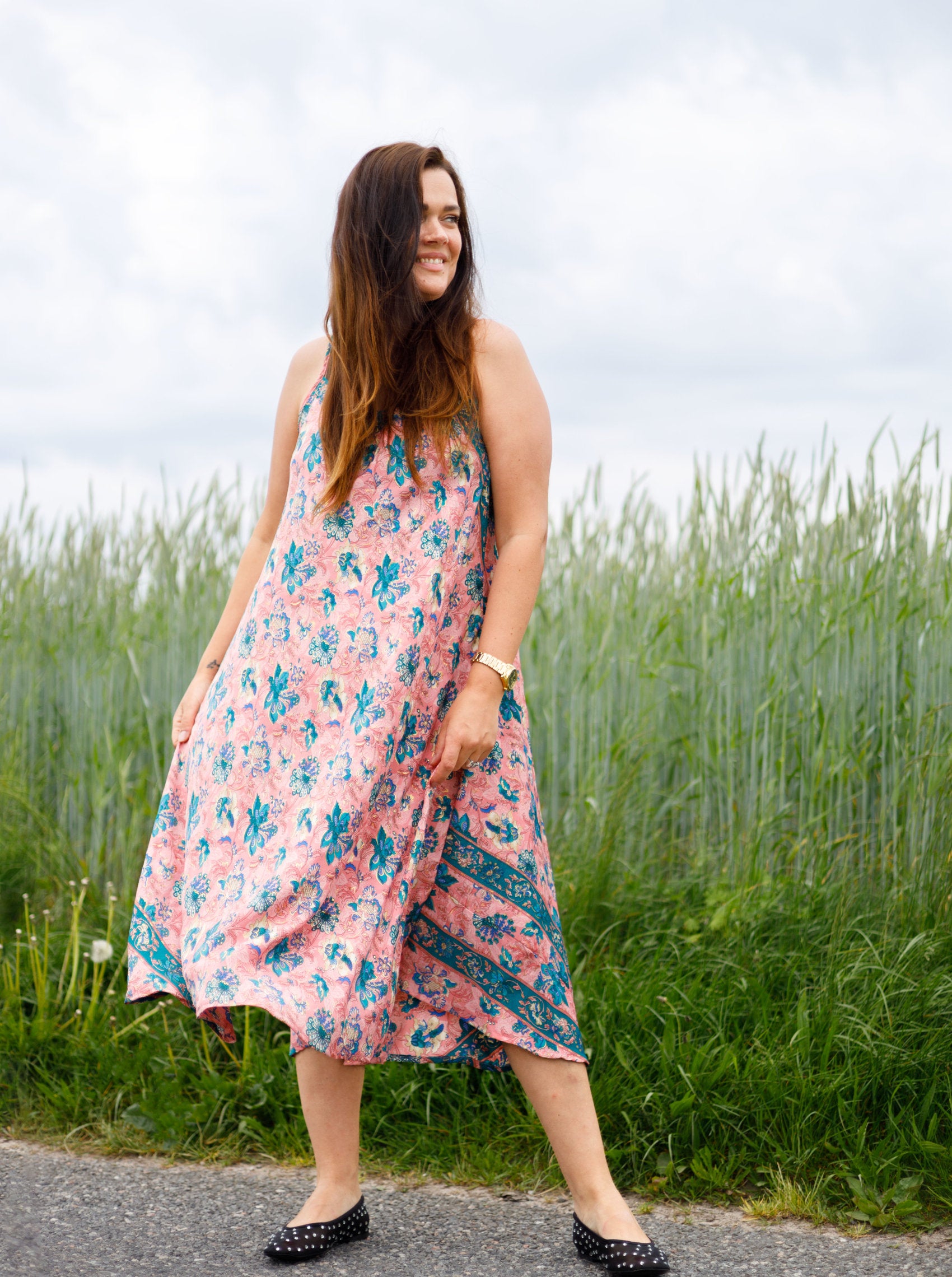 BCLUNA Vea strap dress - Pink Jade - Black Colour