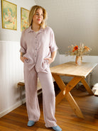 BCMELINA wide linen pant - Calypso Rose - Black Colour