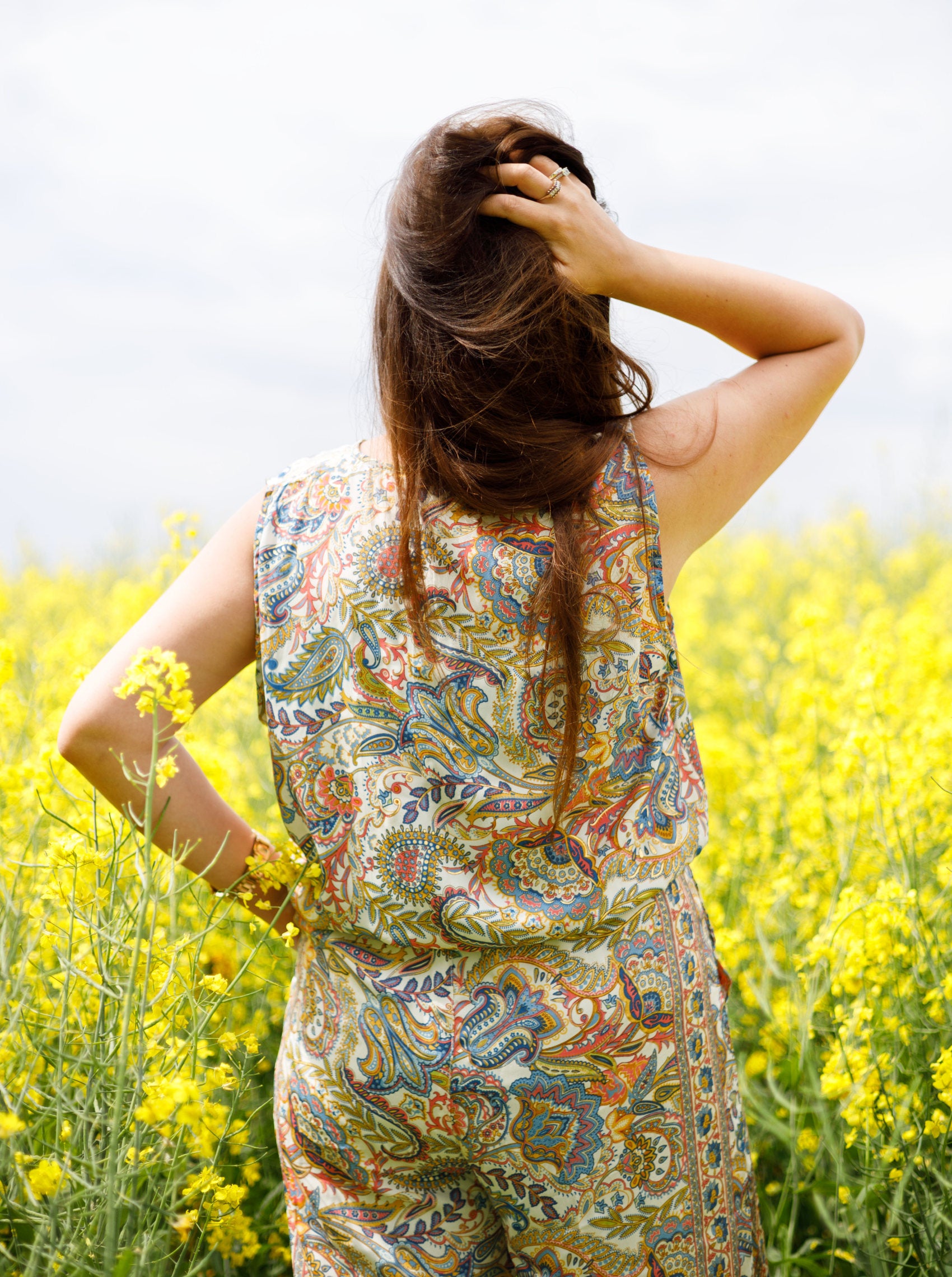 BCLUNA sleeveless jumpsuit - Summer Garden - Black Colour