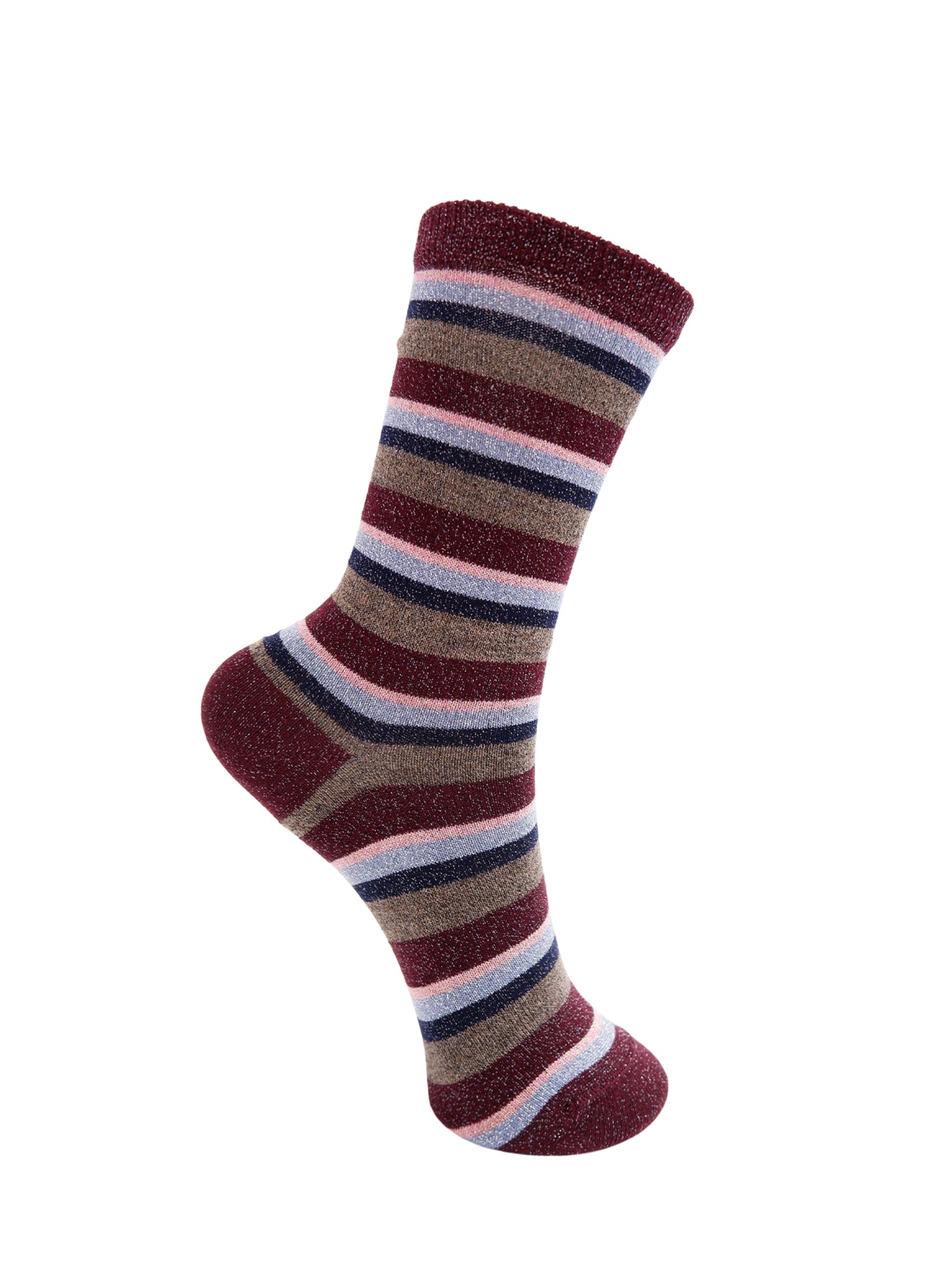 BCBRANDI striped sock - Wine - Black Colour
